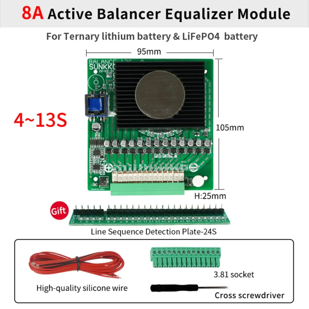Lithium 8A-8S smart battery charger with intelligent protection for lithium battery pack charging