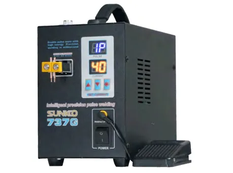 Sunkko S 737G 6 Sunkko S 737G battery spot welder machine with digital display and foot pedal for 18650 lithium battery pack welding